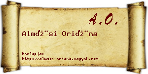 Almási Oriána névjegykártya
